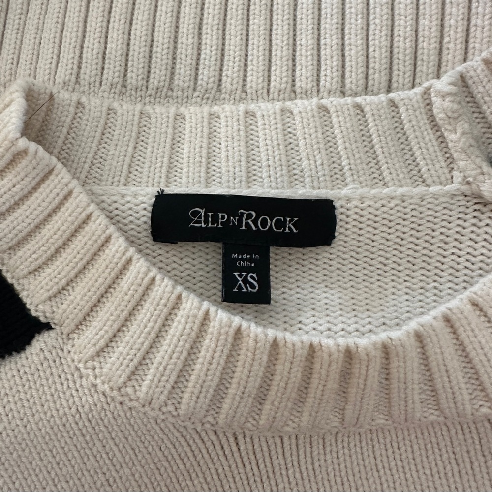 Alp N Rock Cream Sweater with Black and Red Accents - Picture 3 of 3